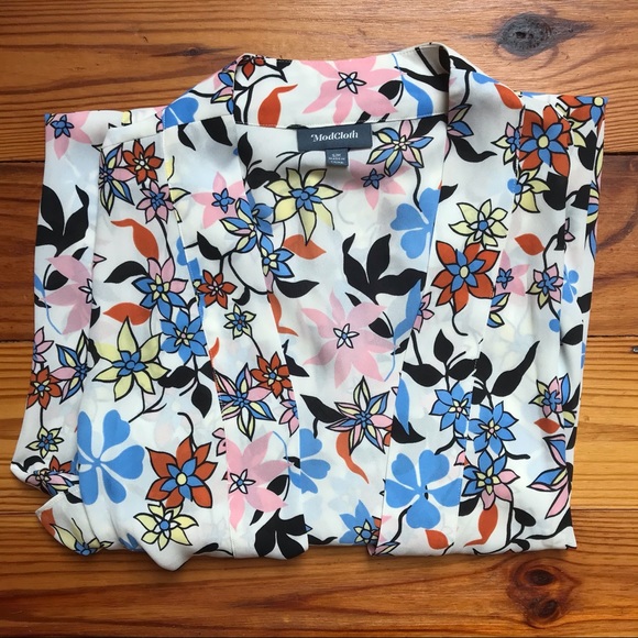 ModCloth Cream Floral Robe/Duster, EUC, S/M - Picture 11 of 12